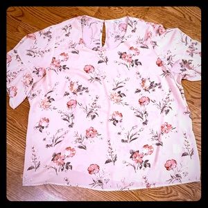 Pink floral sheer top 3x